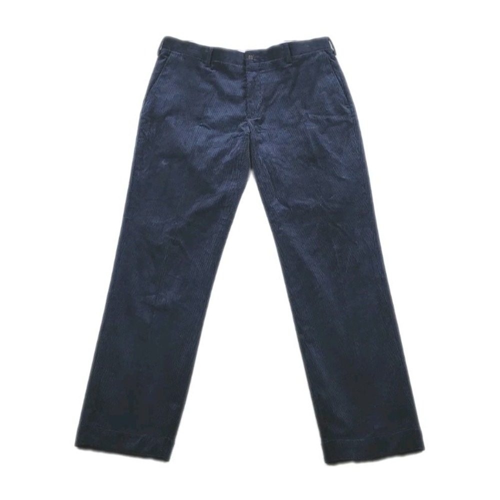 Polo Ralph Lauren Corduroy Pants Mens 36x32 Navy Blue Flat Front Classic Fit